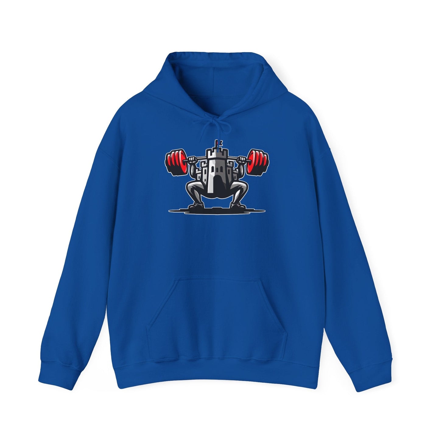 Powerlifting hoodie featuring the Castle FY Iconic logo in Royal, perfect for strong sessions and strong style.