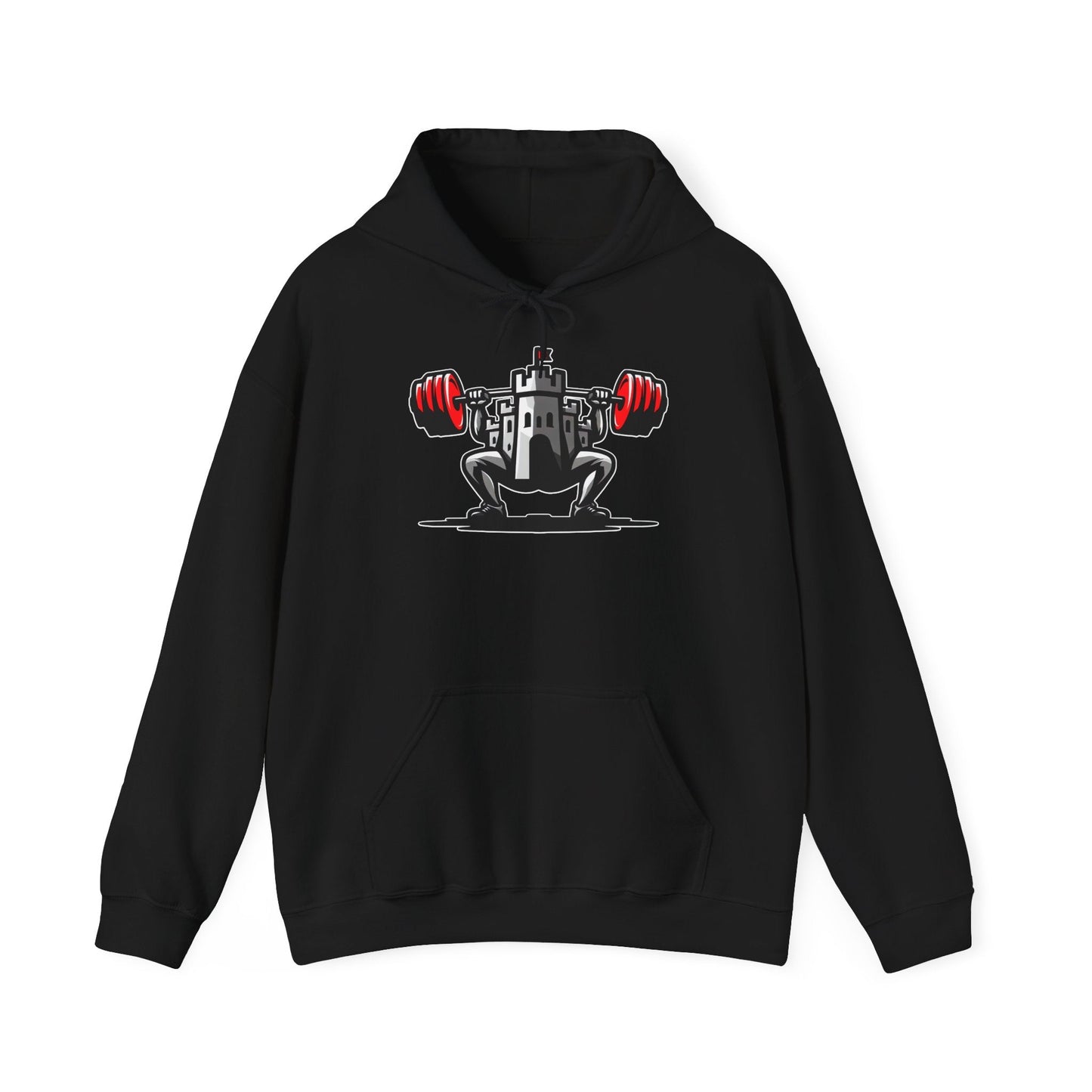 Powerlifting hoodie featuring the Castle FY Iconic logo in Black, built for intensity and style.