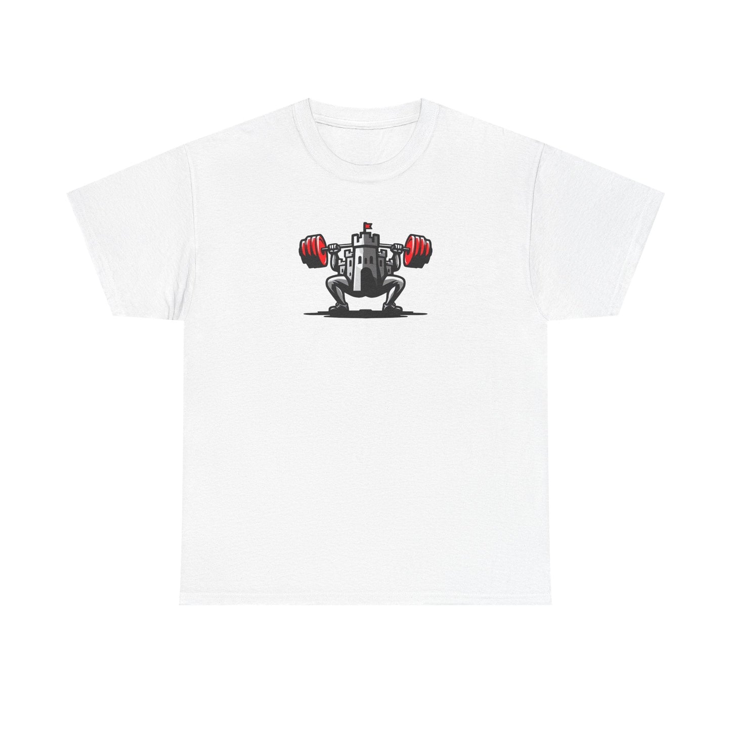 Powerlifting t-shirt featuring the Castle FY Iconic logo in White, subtle and strong with style appeal.