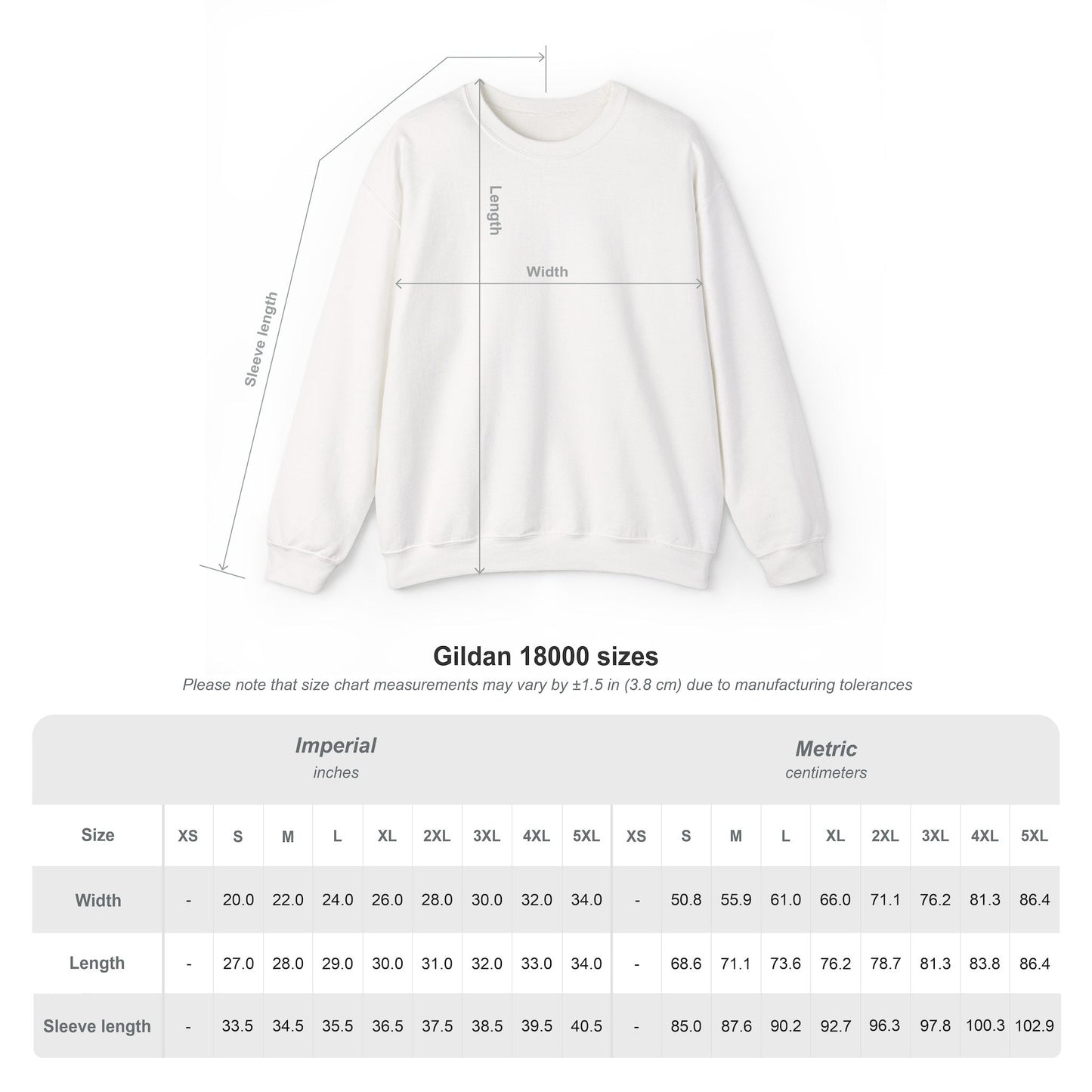 Castle FY Powerlifting jumper sizing chart
