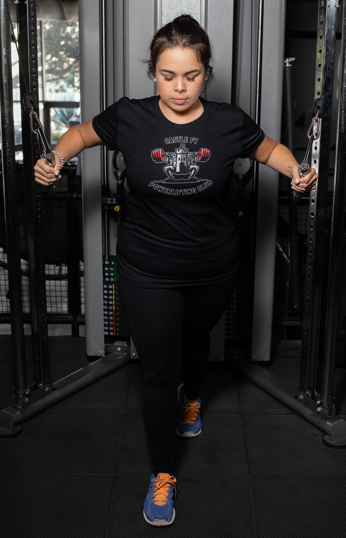Powerlifting T-shirt featuring the Castle FY Foundation logo in Black, discreet and dependable for consistent lifters.