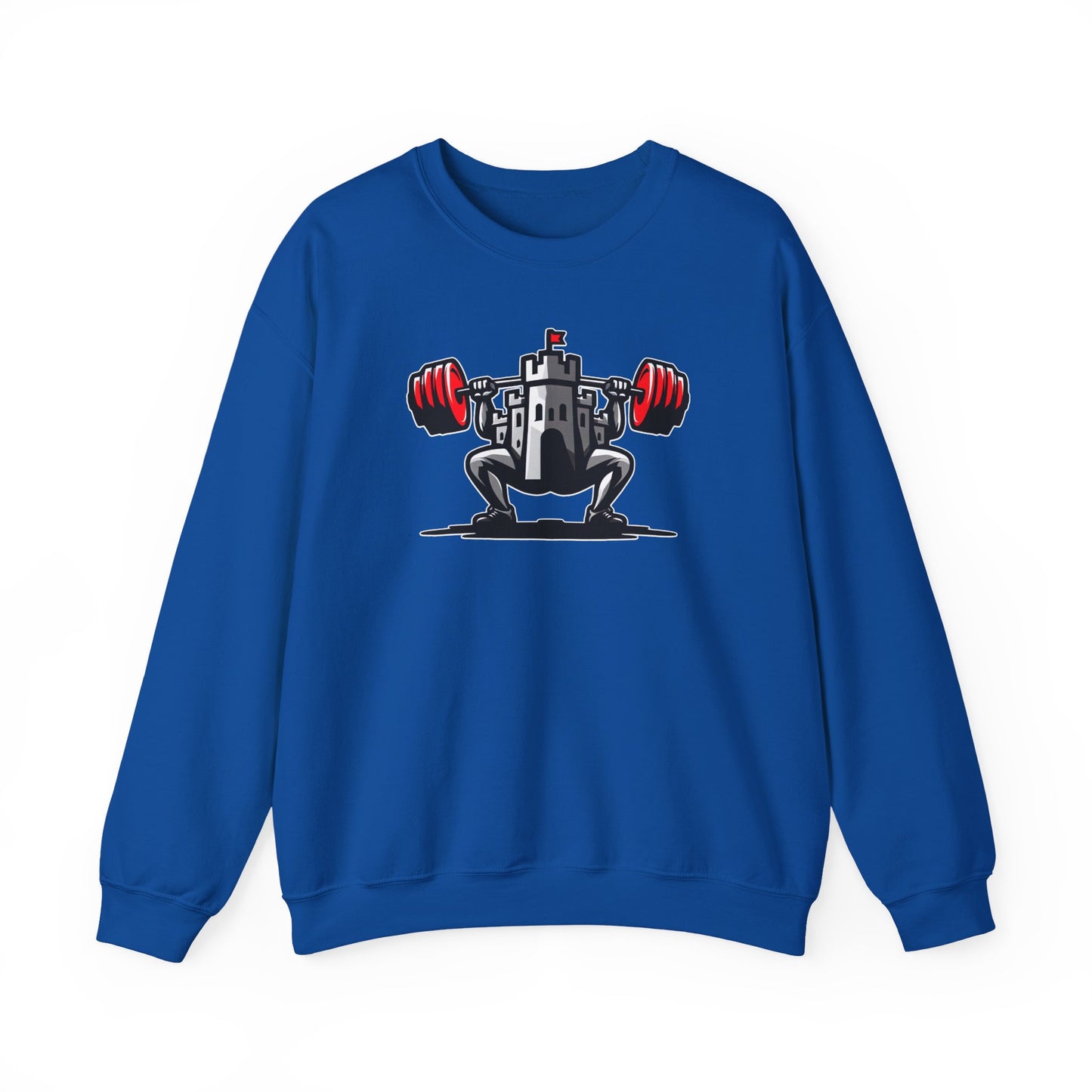 Powerlifting jumper featuring the Castle FY Iconic logo in Royal, crisp identity with calm edge.