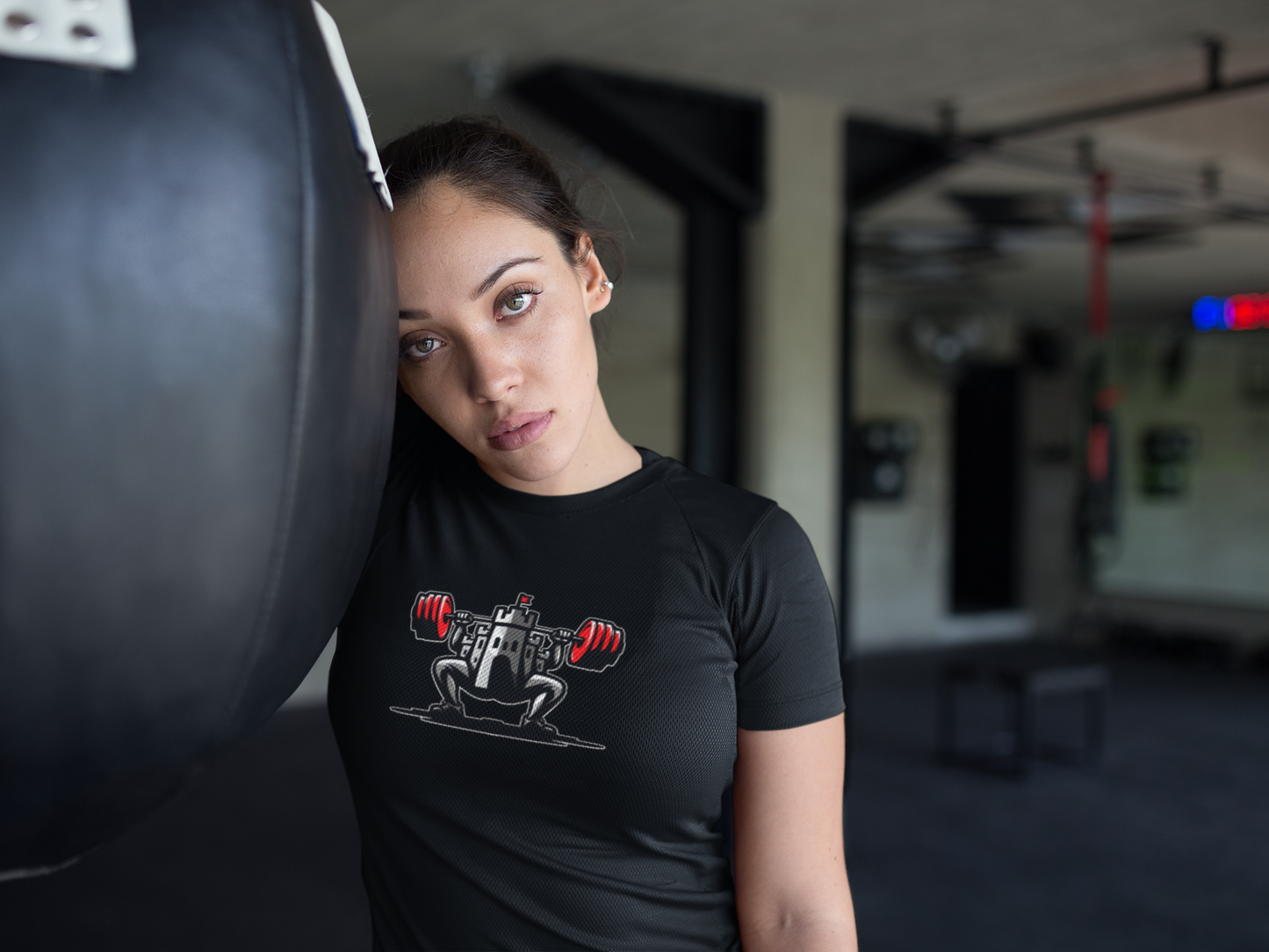 Powerlifting t-shirt featuring the Castle FY Iconic logo in Black, striking and versatile for gym and street.