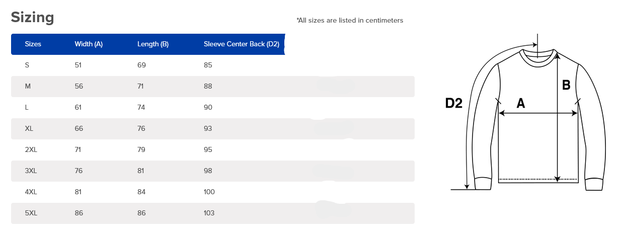 Powerlifting jumper sizing chart