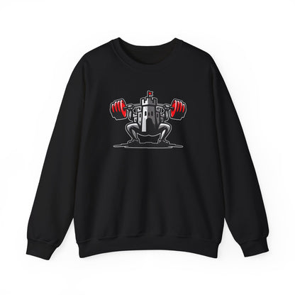 Powerlifting jumper featuring the Castle FY Iconic logo in Black, bold and built for quiet confidence.