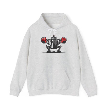 Powerlifting hoodie featuring the Castle FY Iconic logo in Ash, style and clarity in one.