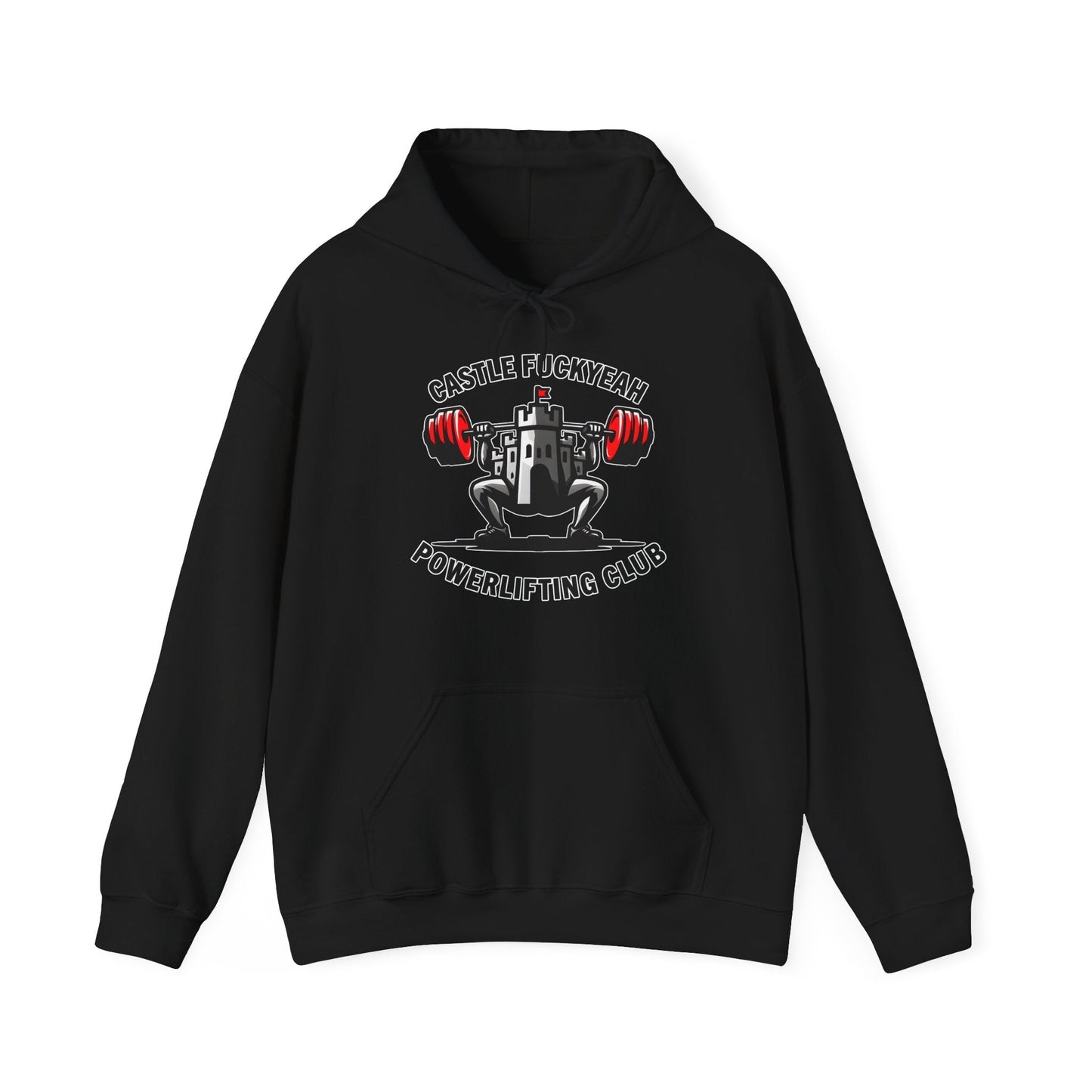 Powerlifting hoodie featuring the Castle FY Heritage logo in Black