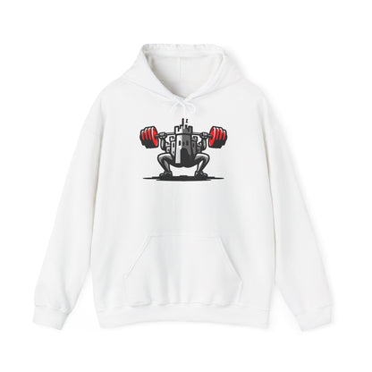 Powerlifting hoodie featuring the Castle FY Iconic logo in White, crafted for durability and comfort.