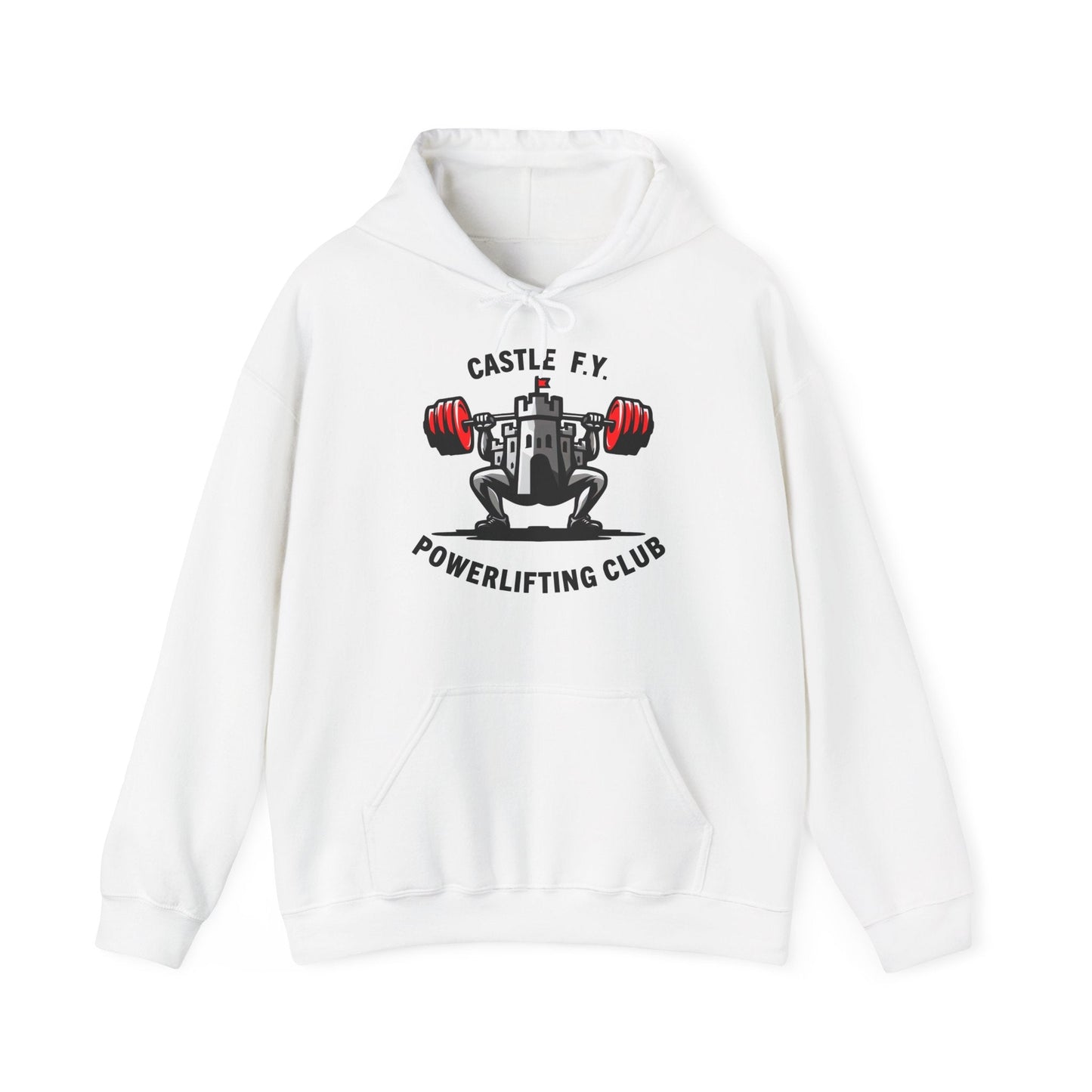 Castle F.Y. Powerlifting Club Unisex Gym Hoodie in White