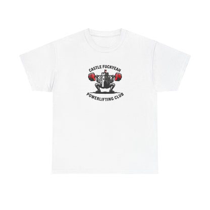 Castle FY Heritage Powerlifting T-Shirt - Original Logo Reissue in White
