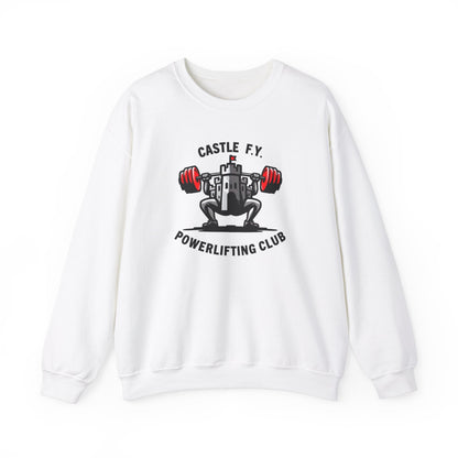 Castle F.Y Powerlifting Club gym jumper in white