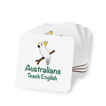 Australians Teach English Square Coaster