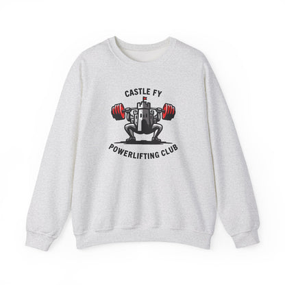 Powerlifting jumper featuring the Castle FY Foundation logo in Ash, neutral and versatile for daily wear.
