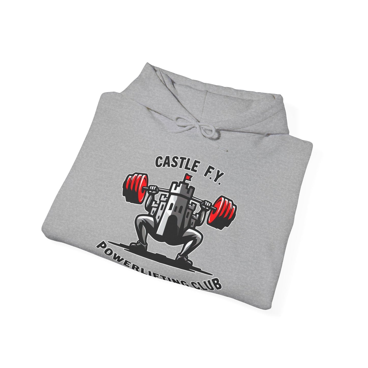 Castle F.Y. Powerlifting Club Unisex Gym Hoodie in Sport Grey – lightweight, breathable gym hoodie perfect for post-workout recovery or training sessions