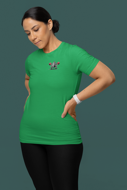 Irish Green Castle F.Y. powerlifting t-shirt worn by lifters and champions