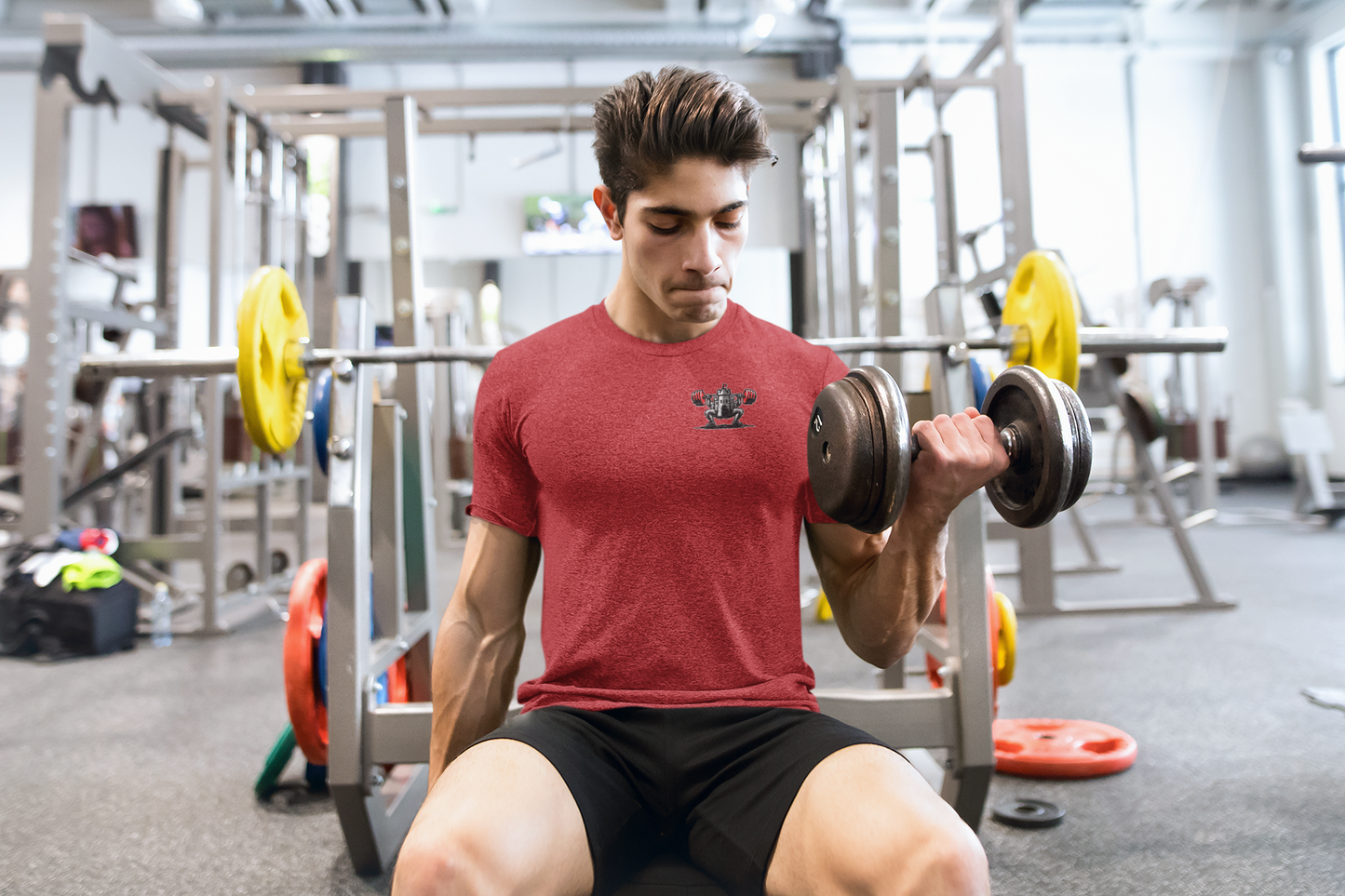 Bold Red Castle F.Y. powerlifting t-shirt for athletes who push limits daily