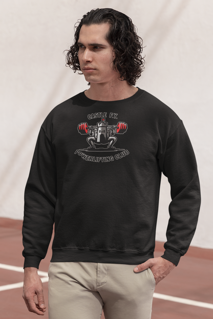 Sleek Black Castle F.Y. gym sweater, designed for strength athletes and fitness enthusiasts.