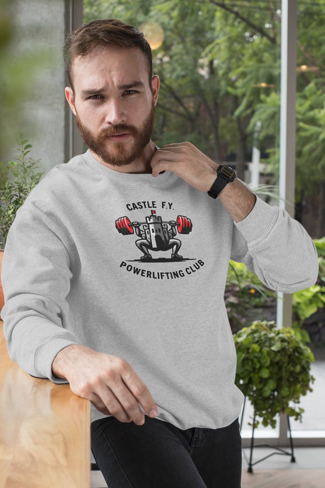 Sport Grey Castle F.Y. gym sweater, ideal for workouts and casual wear.