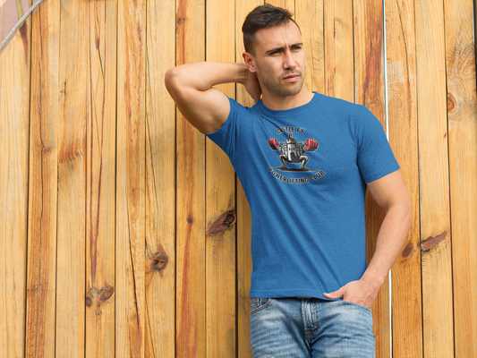 Powerlifting T-shirt featuring the Castle FY Foundation logo in Royal, performance-ready with understated style.